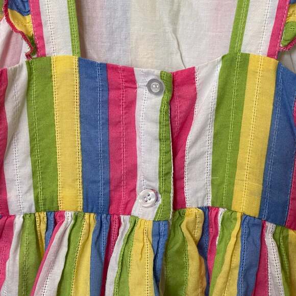 Zunie Girl Toddler Multi-Color Vertical Stripe Ruffle Cotton Dress Size 4T - Picture 3 of 6